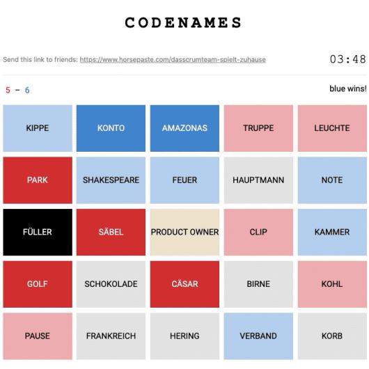 DasScrumTeam spielt Codenames